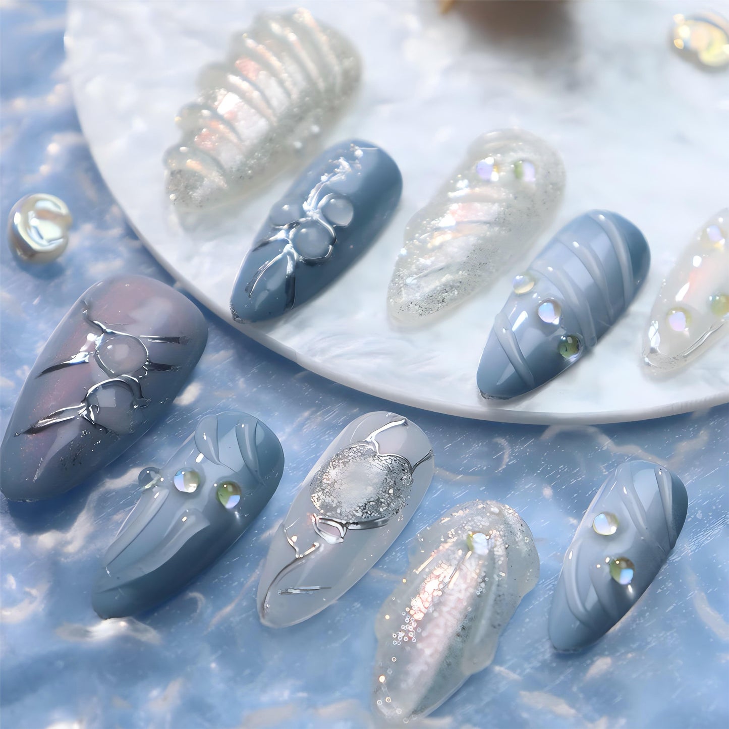 3D Blue Sea Shell